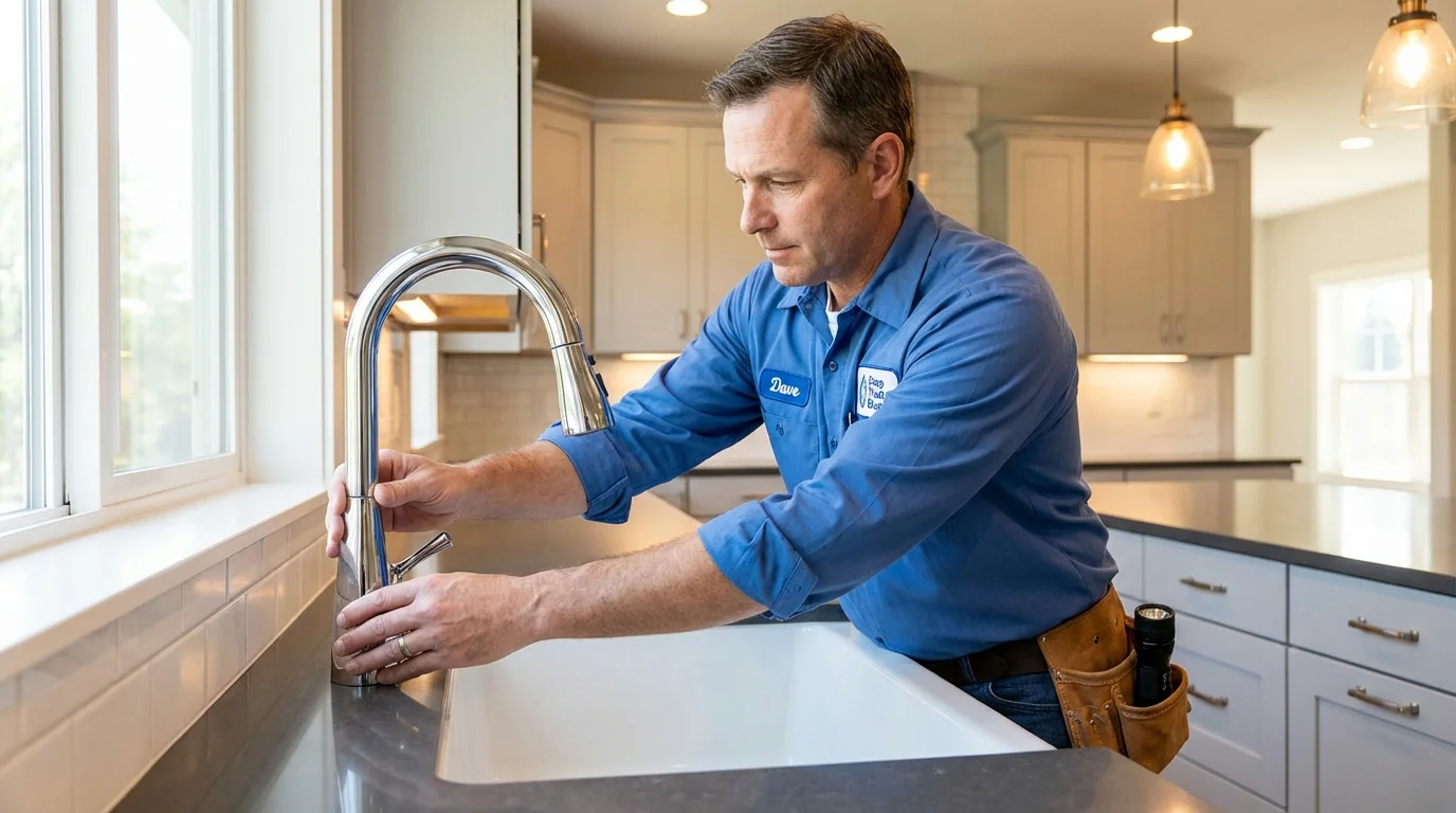 Kitchen faucet installation by Johns Plumbing LLC in Maple Plain