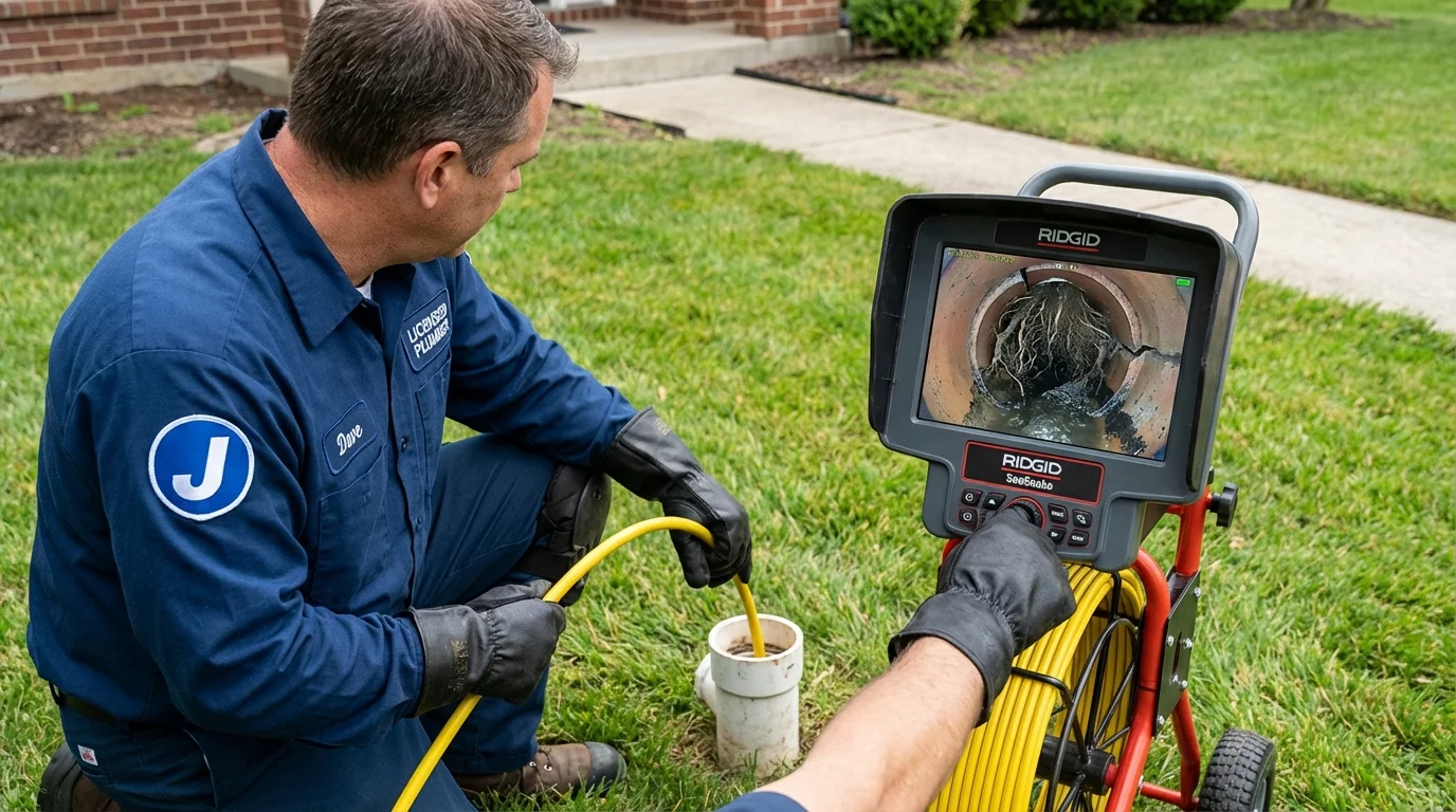 Sewer camera inspection being performed by Johns Plumbing LLC in Maple Plain